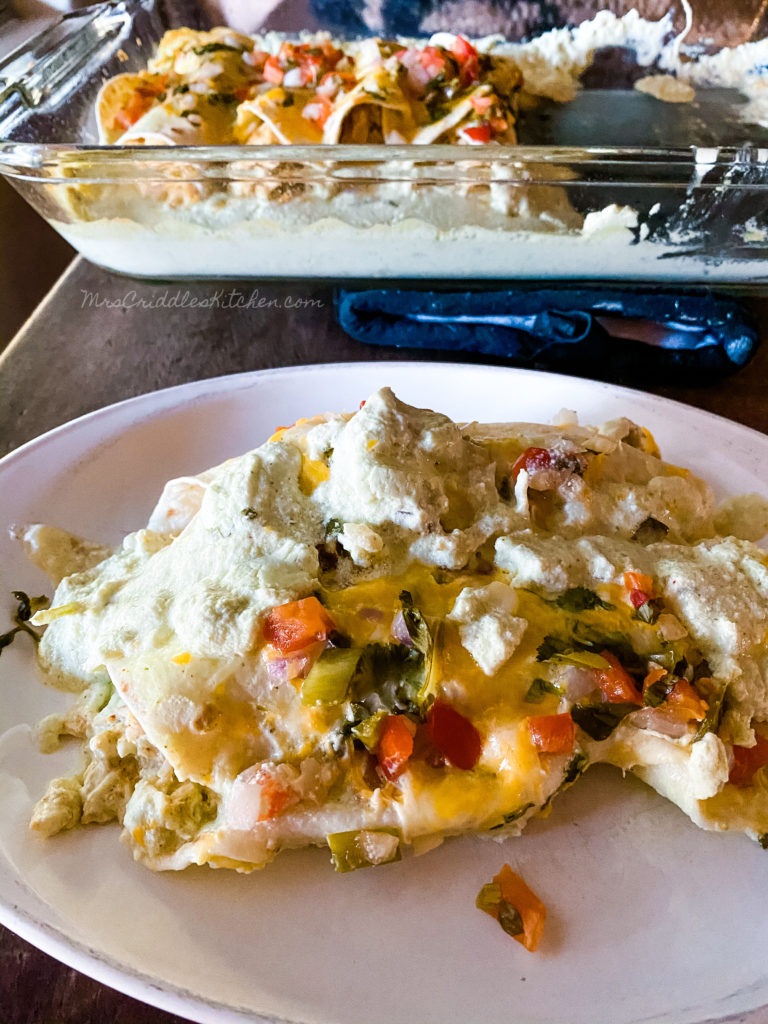 Sour Cream Chicken Enchiladas- THM, Low Carb