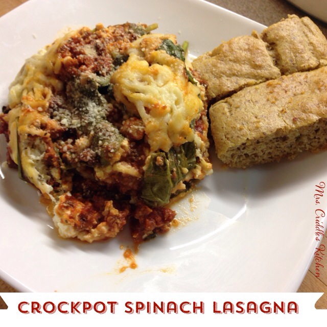 Crockpot Spinach Lasagna Mrs. Criddles Kitchen