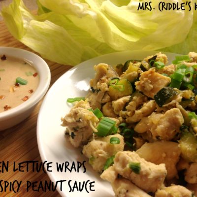 Chicken Lettuce Wraps with Spicy Peanut Sauce