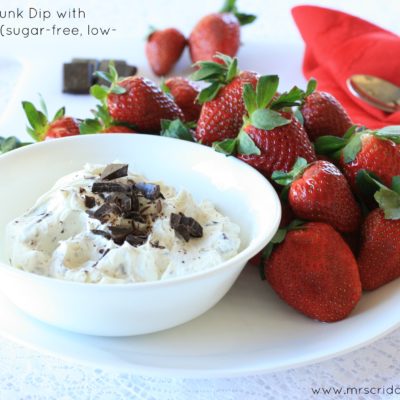 Chocolate Chunk Dip with Strawberries