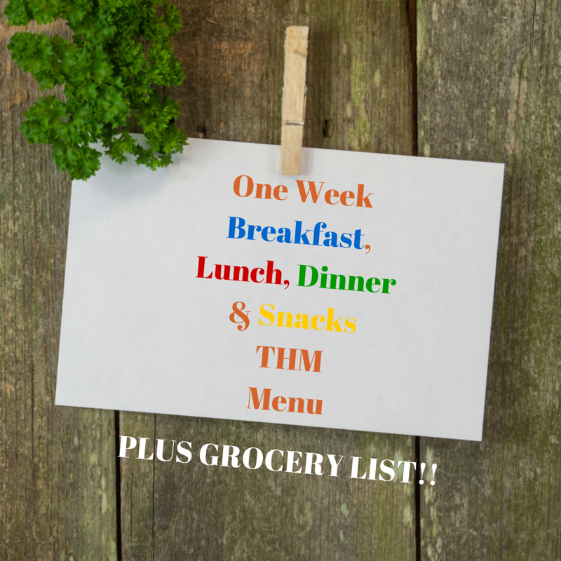 One Week menu and grocery list
