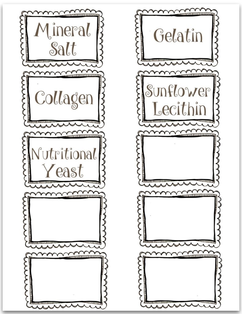 THM PANTRY LABELS