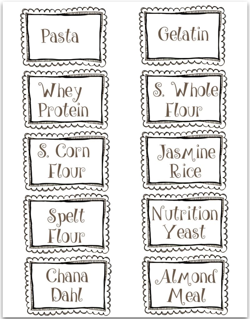 Free Printable, Editable Pantry Labels