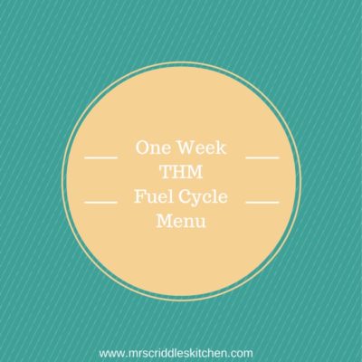 One Week THM Fuel Cycle Menu