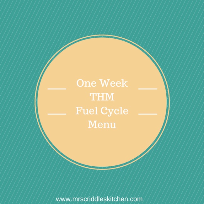 A One Week Fuel Cycle Menu for THM.