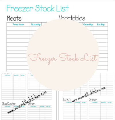 Freezer Stock List