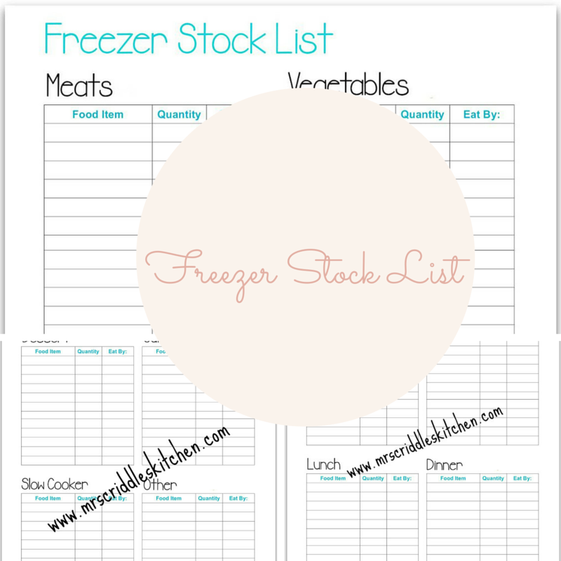 Freezer Stock List