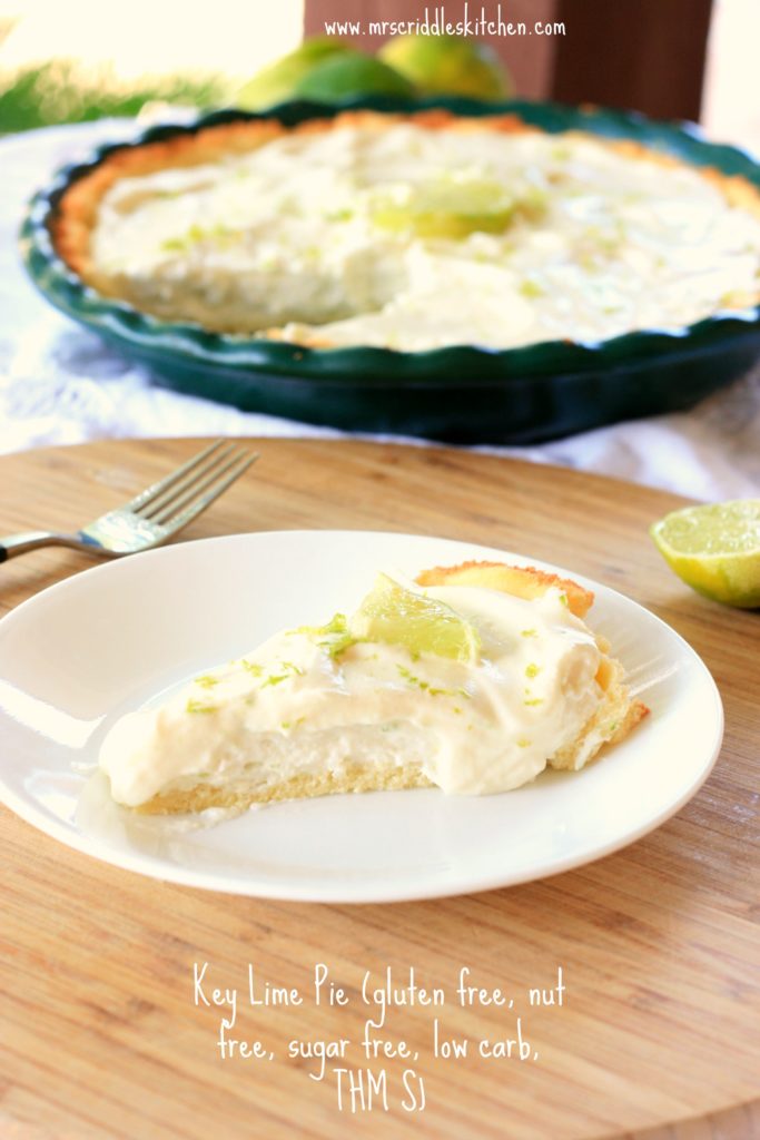 Key Lime Pie- sugar free, gluten free, nut free, low carb, THM S