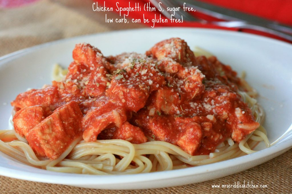 Chicken Spaghetti- a different take on "regular" spaghetti. THM S, Sugar Free, Low Carb & Gluten Free.