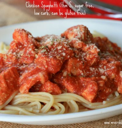 Chicken Spaghetti- a different take on "regular" spaghetti. THM S, Sugar Free, Low Carb & Gluten Free.