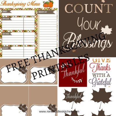 FREE THANKSGIVING PRINTABLES