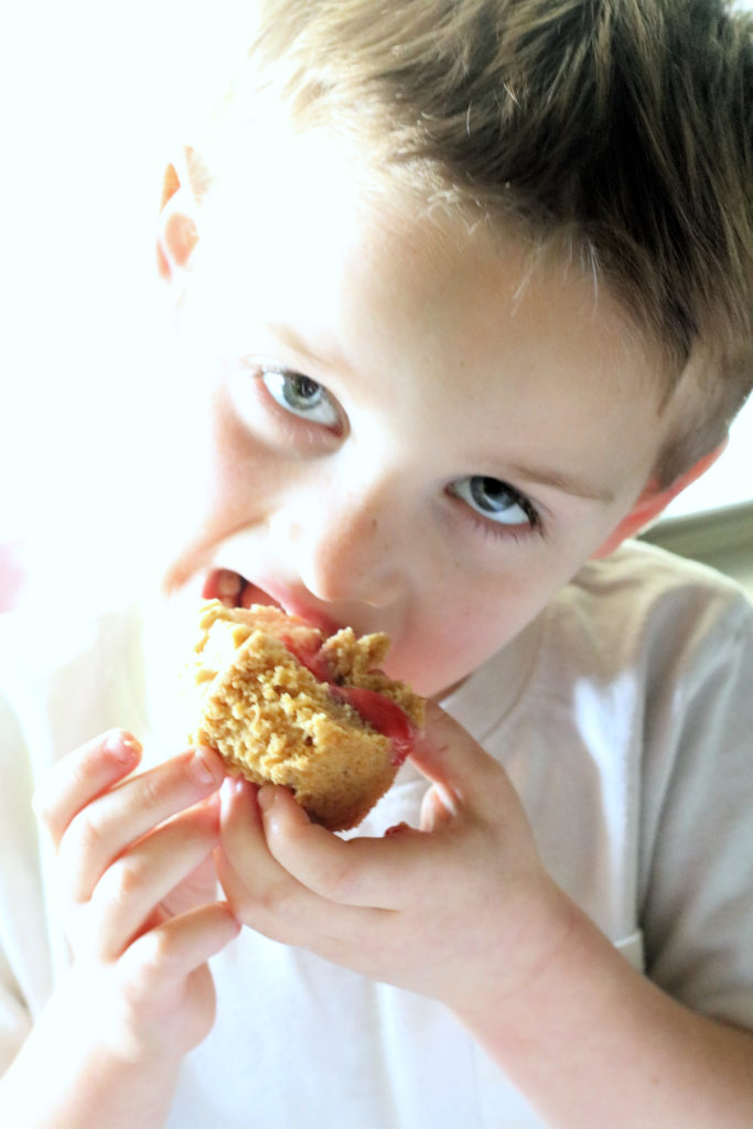 Peanut Butter & Jelly Cupcakes (THM S, Sugar Free, Low Carb)