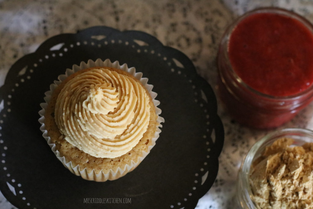 Peanut Butter & Jelly Cupcakes (THM S, Sugar Free, Low Carb)
