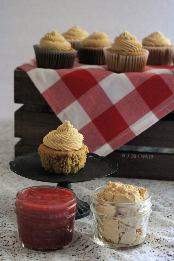 Peanut Butter & Jelly Cupcakes (THM S, Sugar Free, Low Carb)