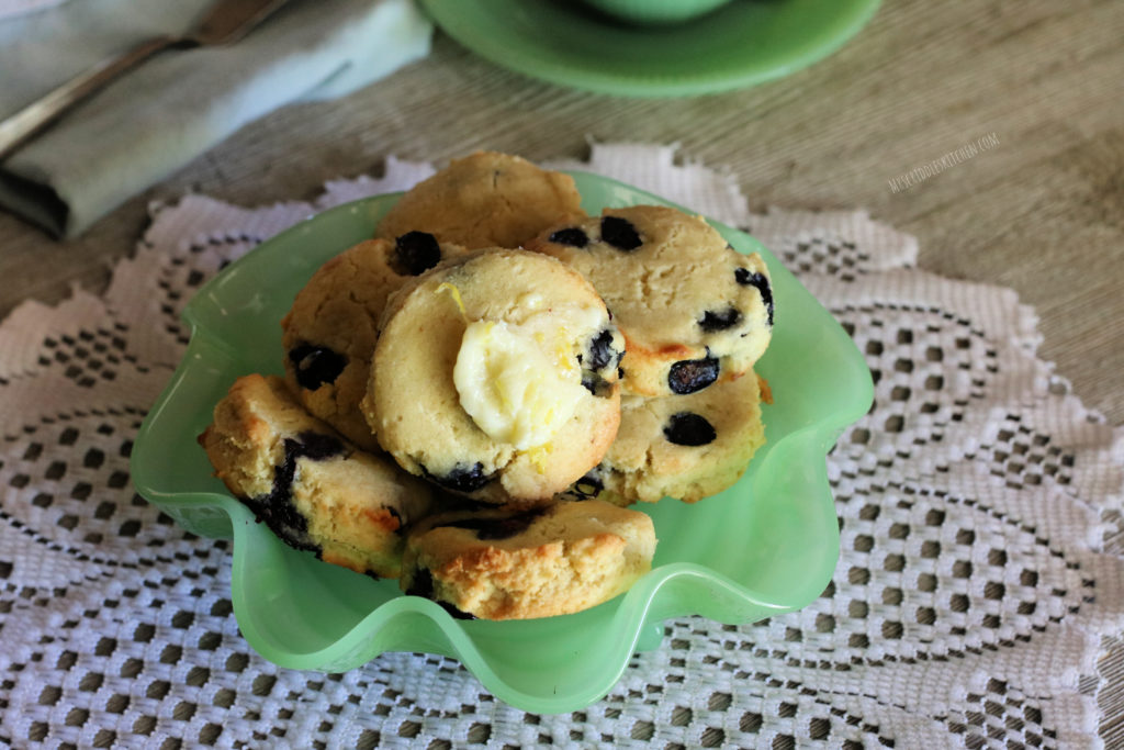 Blueberry Tea Biscuits (low carb, thm s)