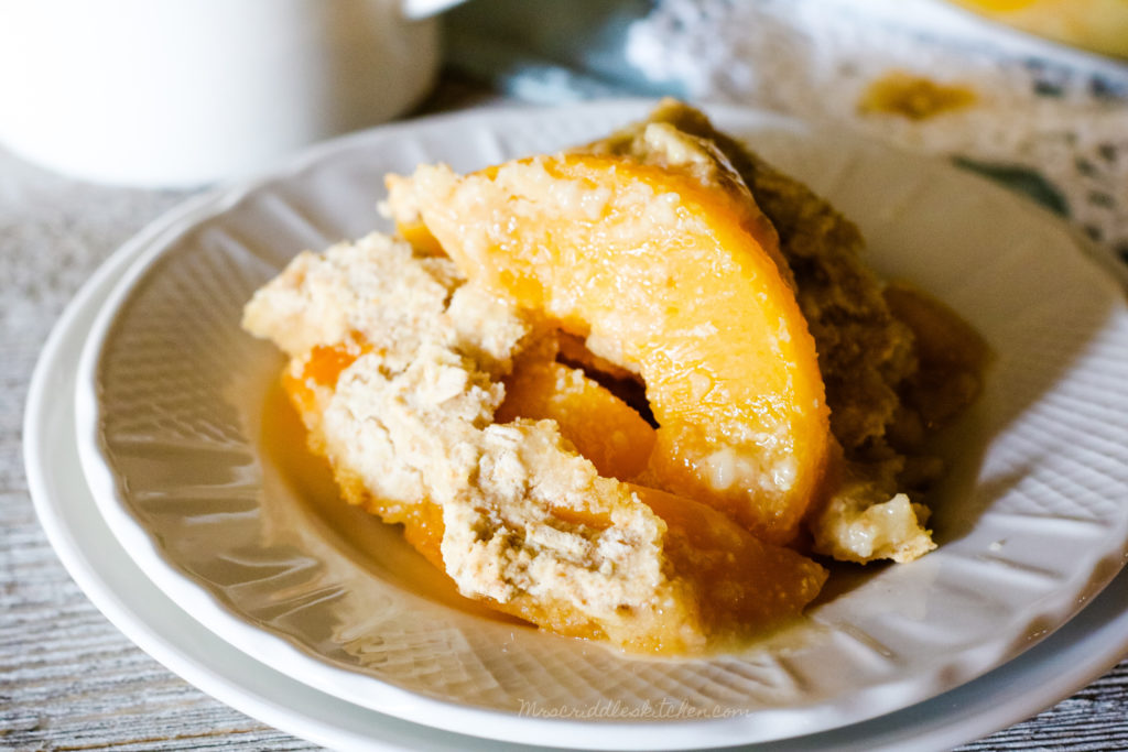 Peach Cobbler Breakfast Bake (THM E, Low Fat, Sugar Free)