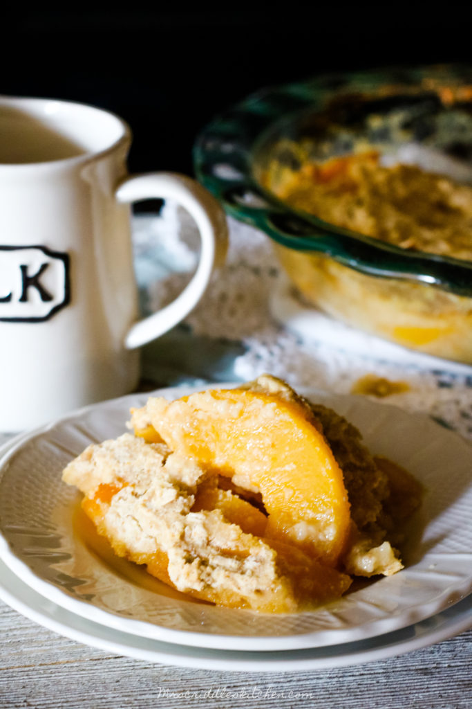 Peach Cobbler Breakfast Bake (THM E, Low Fat, Sugar Free)