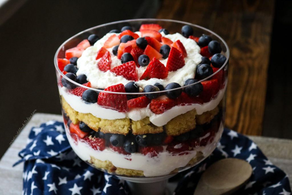 Red White & Blue Trifle- low carb, sugar free, THM S