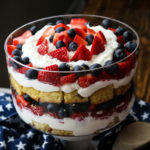 Red White & Blue Trifle- low carb, sugar free, THM S