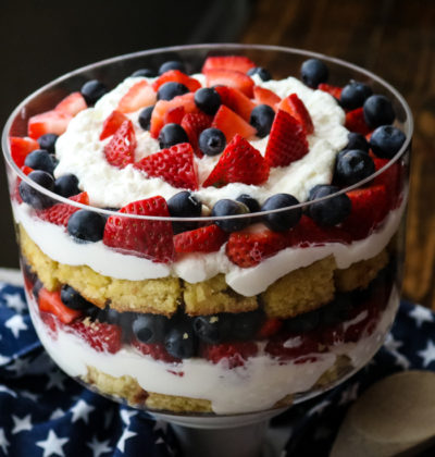 Red White & Blue Trifle- low carb, sugar free, THM S