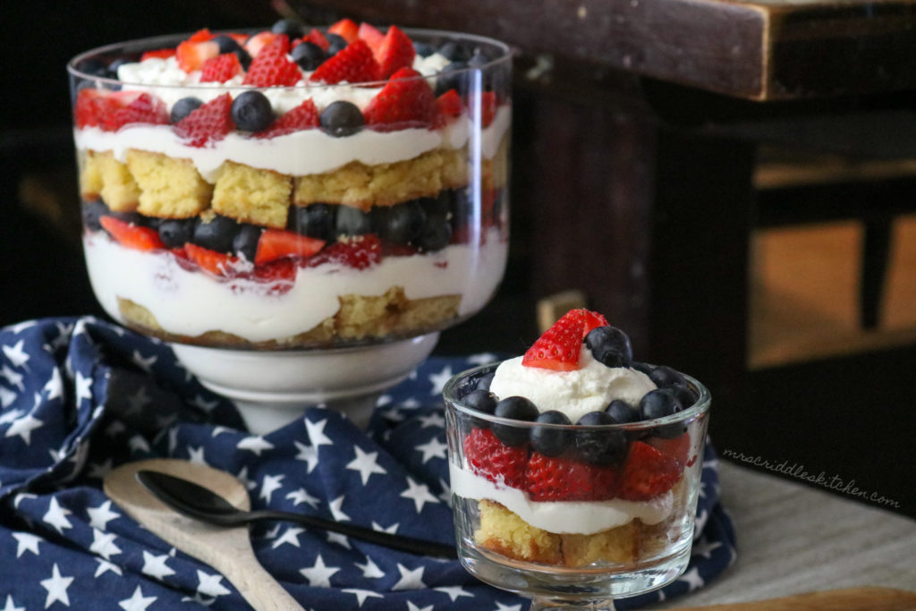 Red White & Blue Trifle- low carb, sugar free, THM S