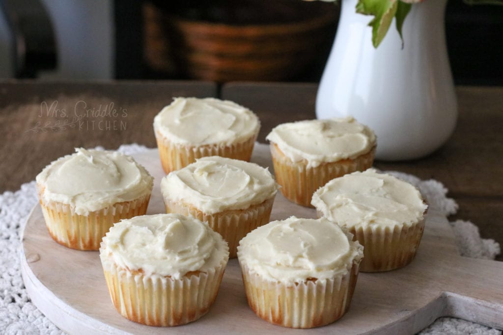 Low Carb Vanilla Cupcakes with Cream Cheese Frosting and Strawberry Jam Filling